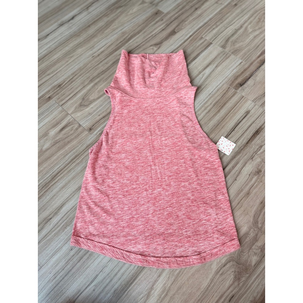 Free People We The Free Womens Red Heather Sleeveless Turtleneck Top OB799534 S